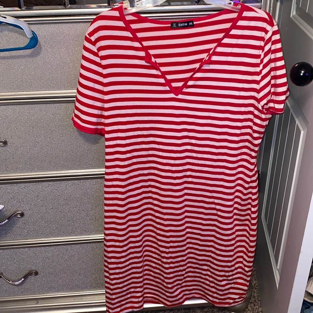 Red and white dress
